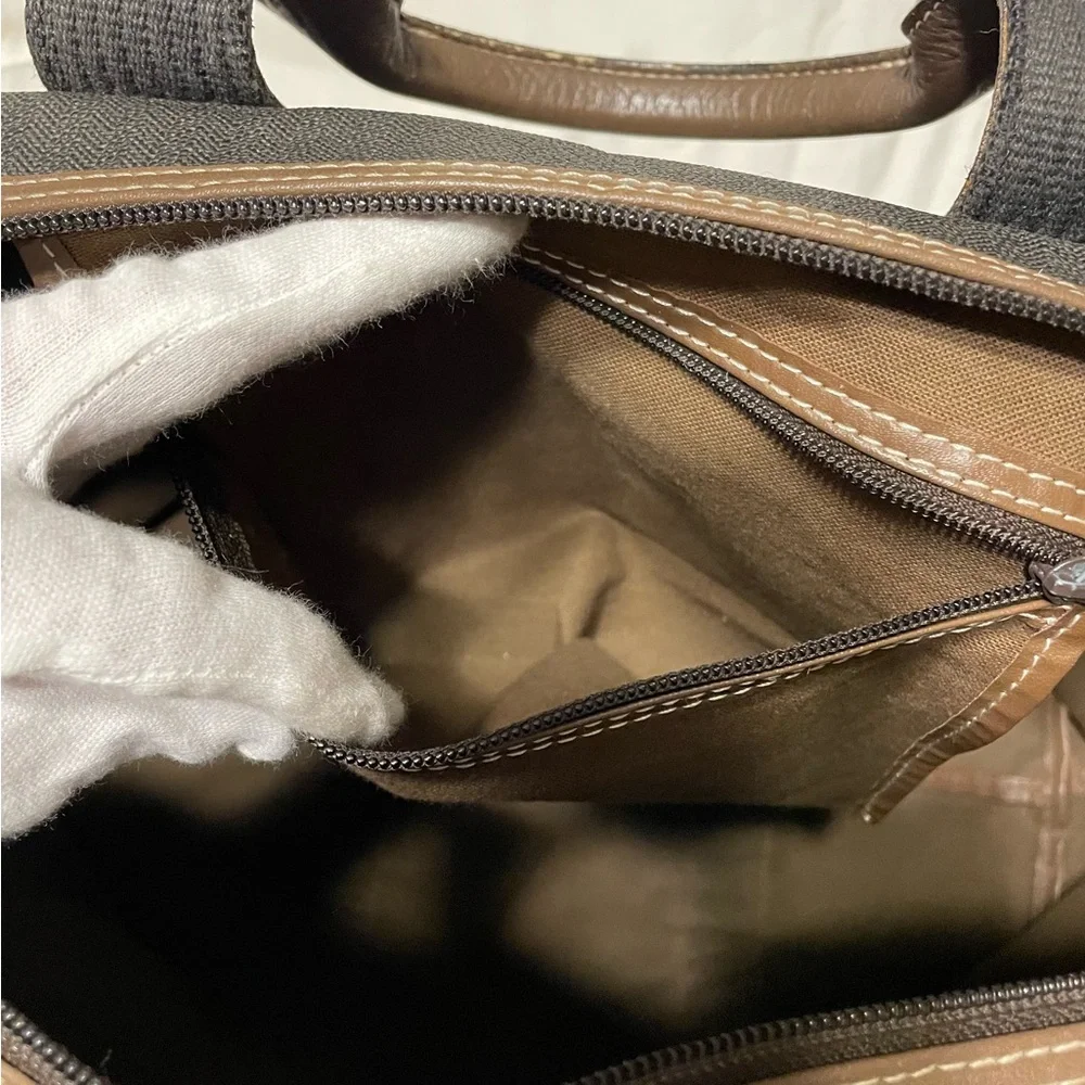 Dunhill Authentic Vintage Brown and Black Canvas Travel Bag